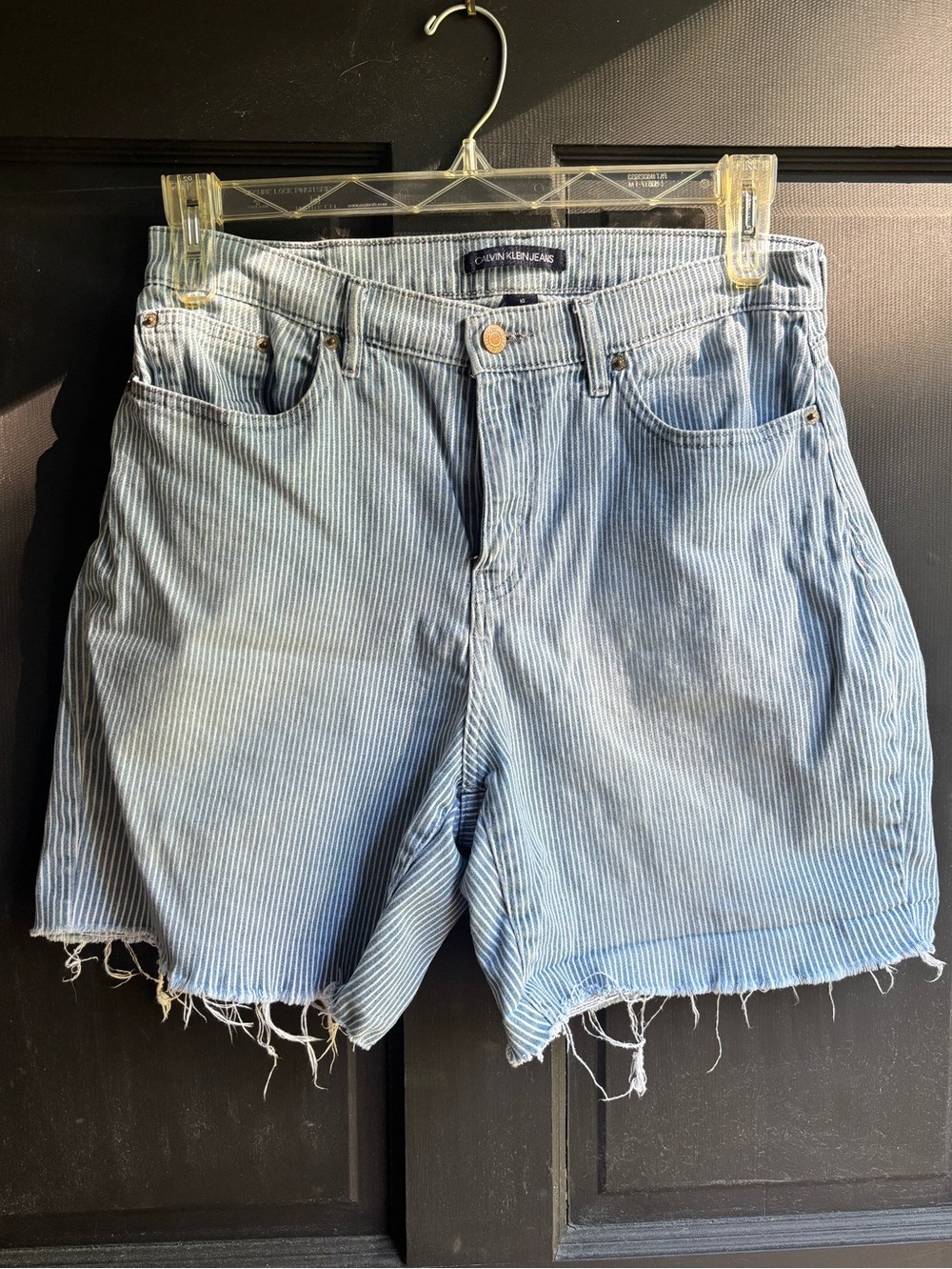 Calvin Klein pinstripe cutoffs 99% cotton size 10